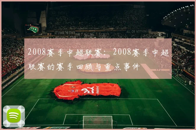 2008赛季中超联赛:2008赛季中超联赛的赛季回顾与重点事件